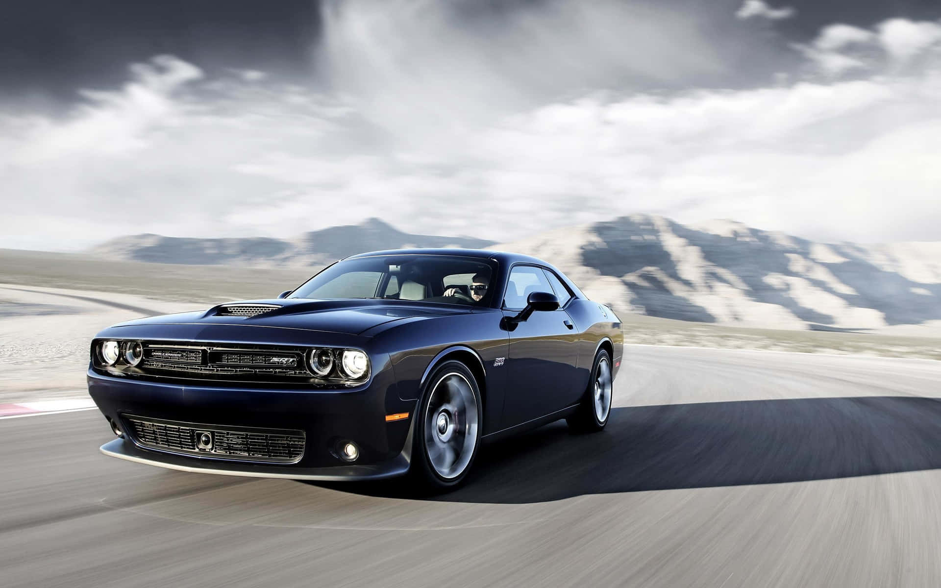 Dark Blue Dodge Hellcat Background