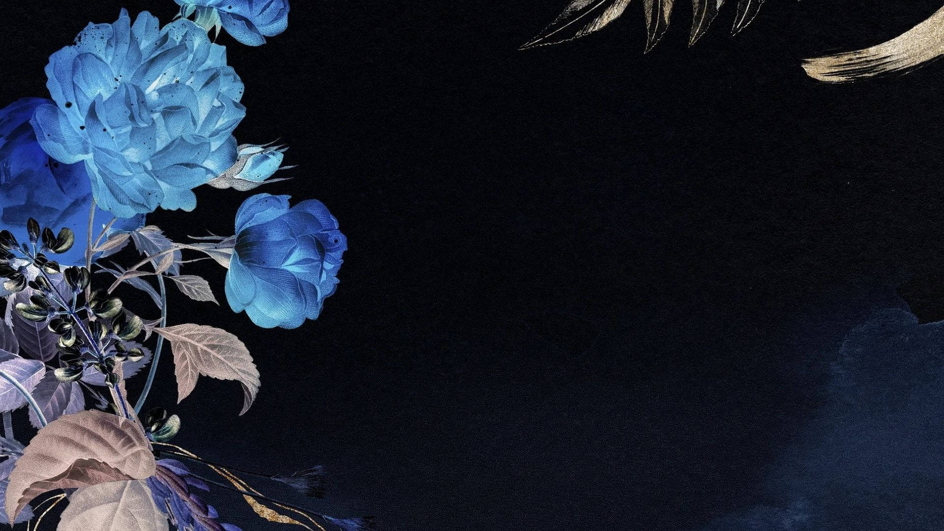 Dark Blue Flower Aesthetic Background