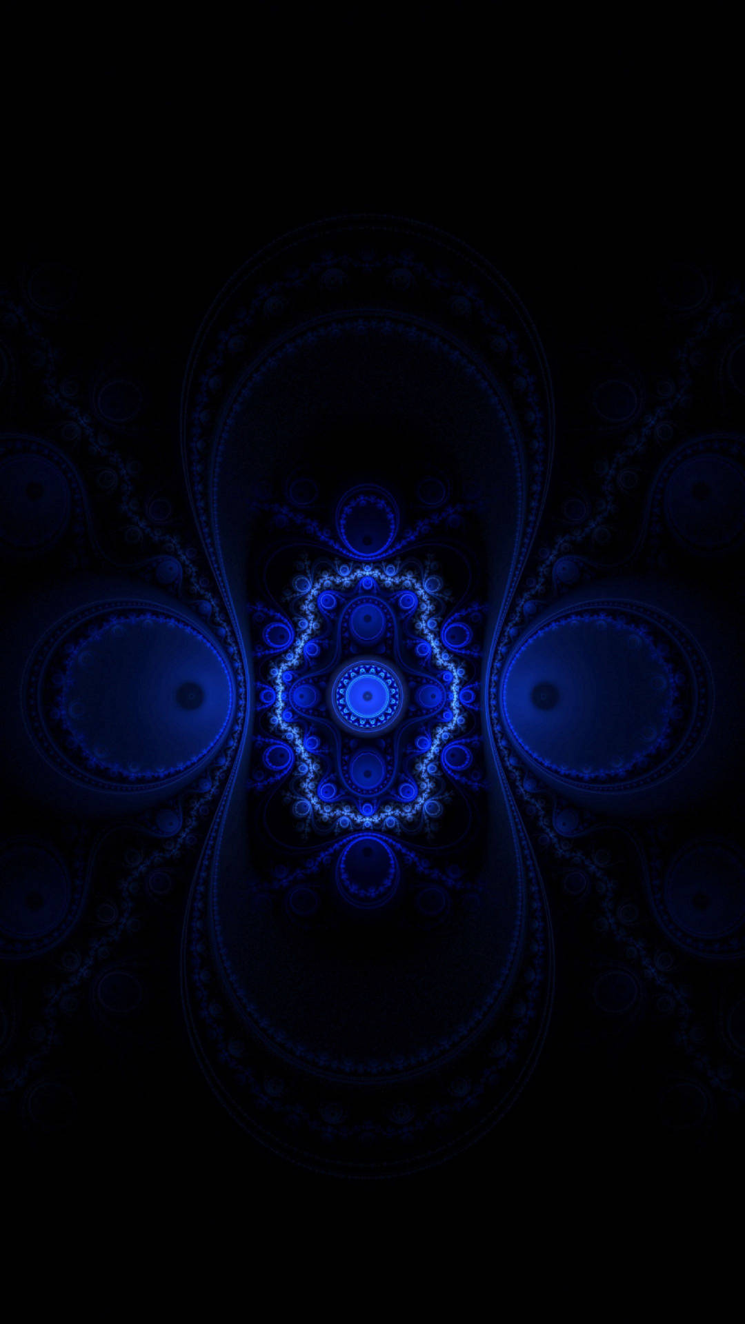 Dark Blue Fractal Pattern Background