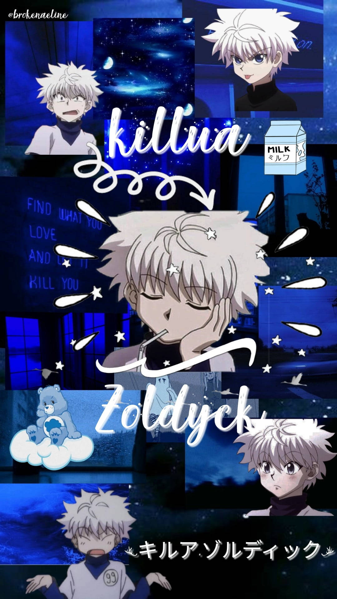 Dark Blue Killua Iphone Background