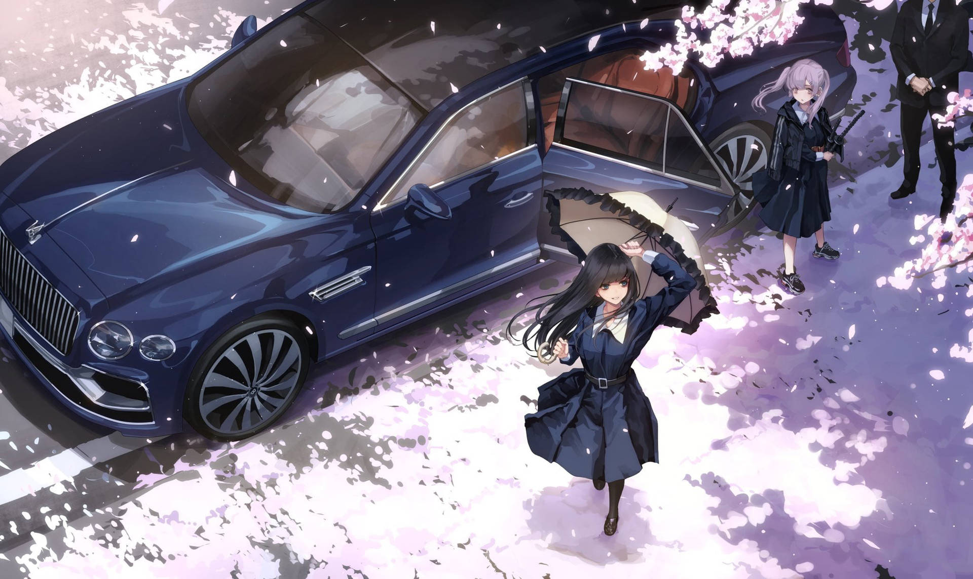 Dark Blue Luxury Anime Car