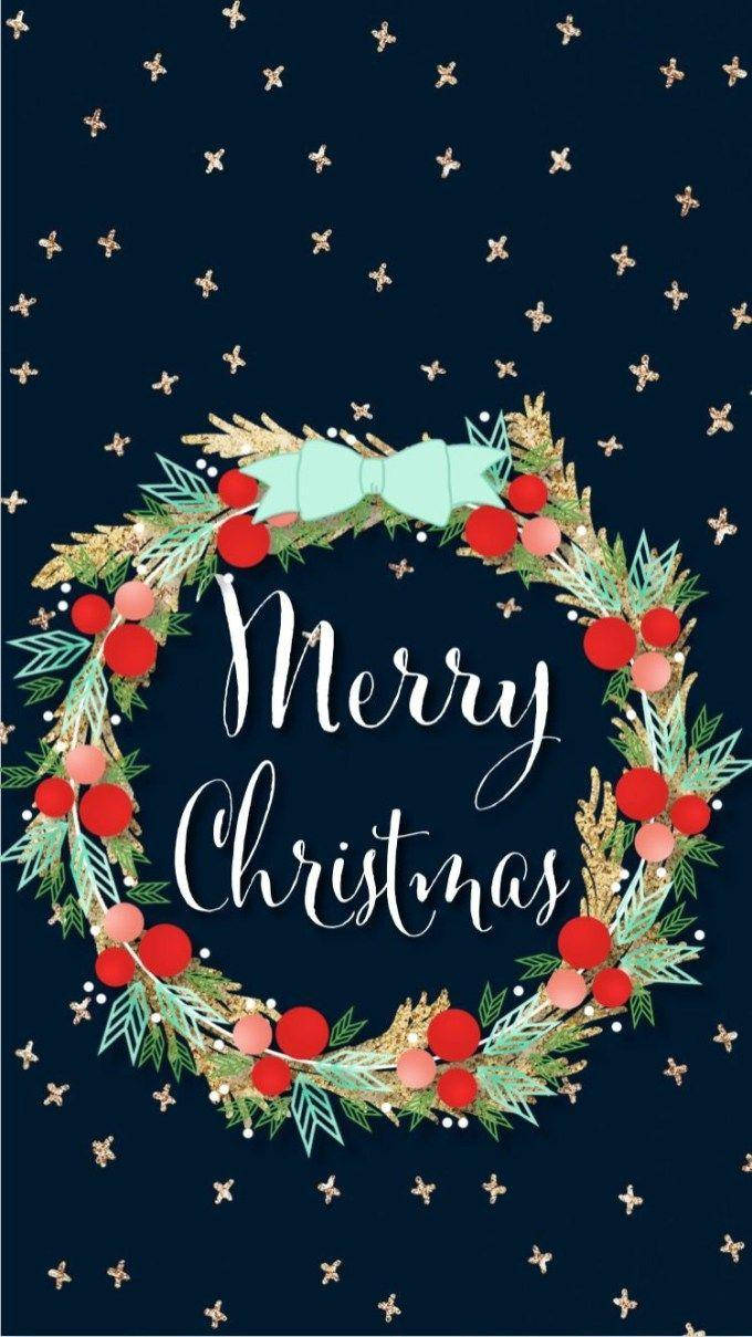 Dark Blue Merry Christmas Iphone Background