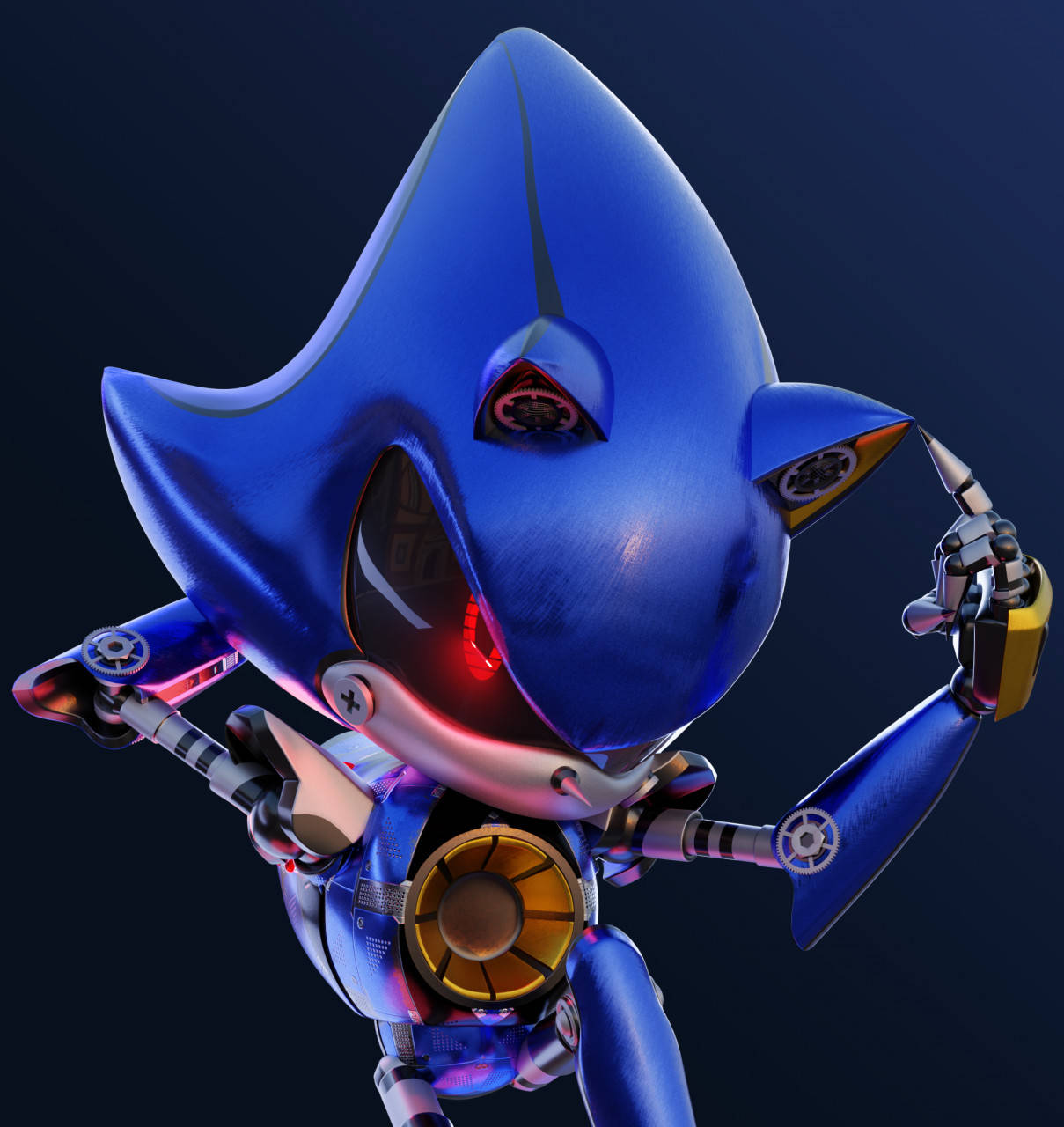 Dark Blue Metal Sonic Background