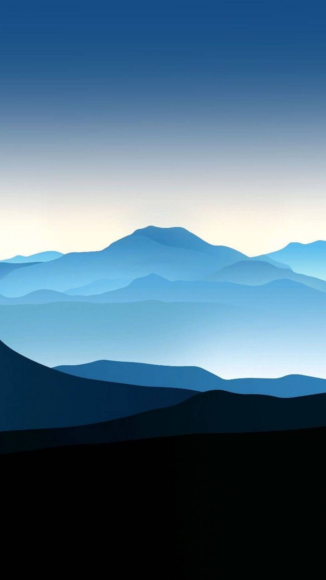 Dark Blue Mountain Range Cool Android Background