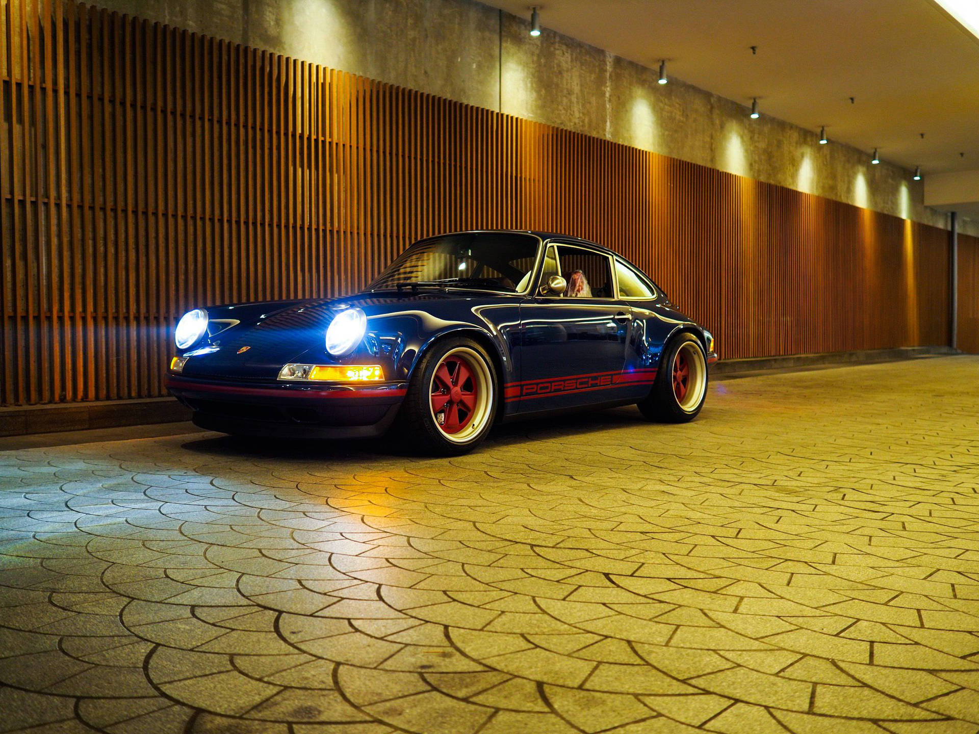 Dark Blue Singer Porsche Background