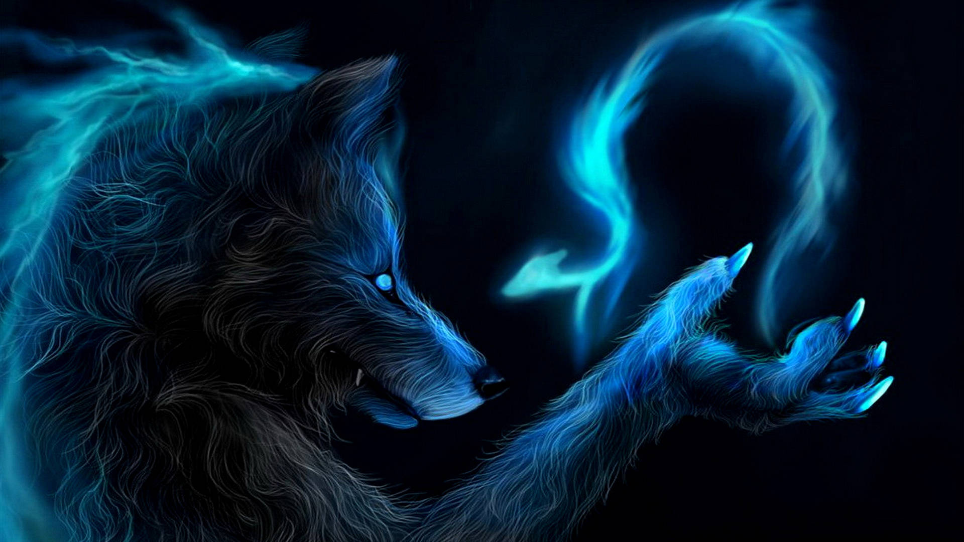 Dark Blue Werewolf Magic Background