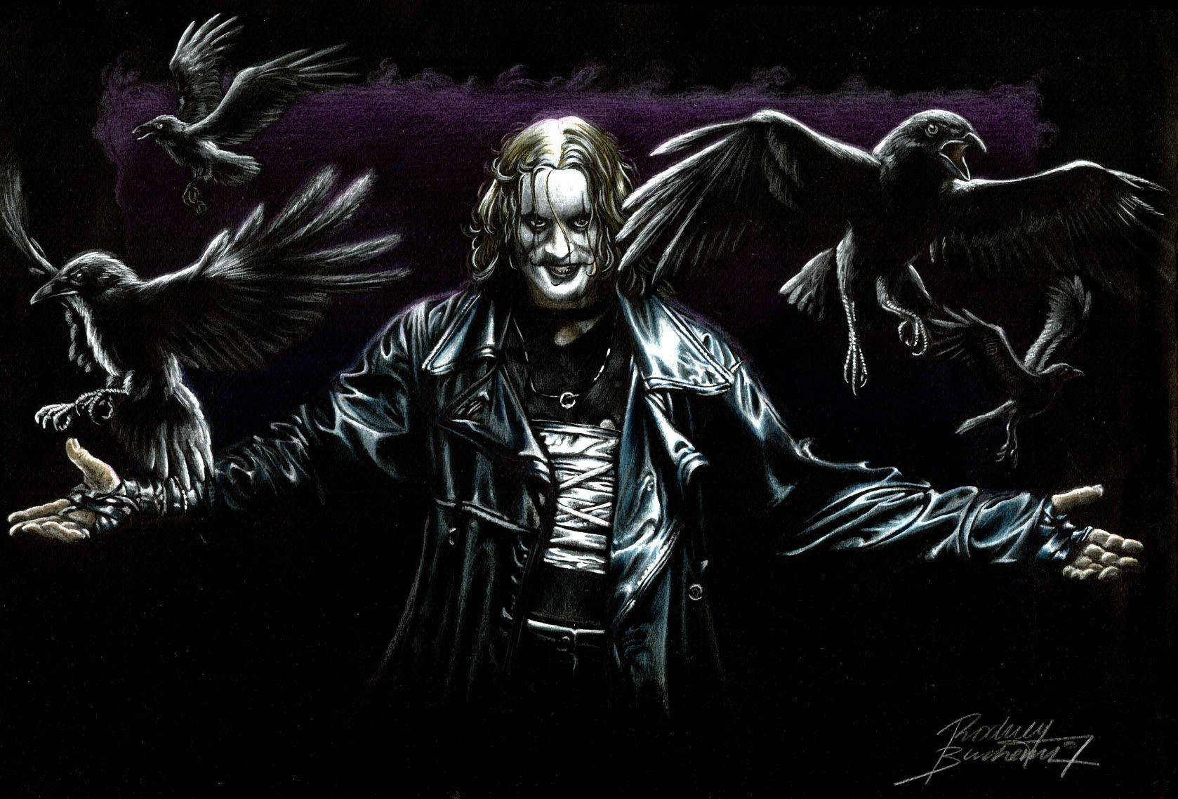 Dark Brandon Lee With Four Crows Background