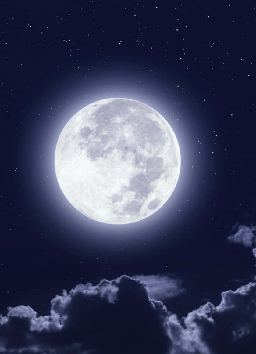 Dark Bright Night Sky Moon Background