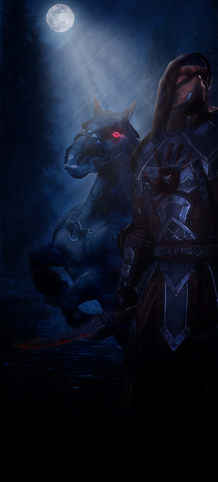 Dark Brotherhood Assassin With Horse Background