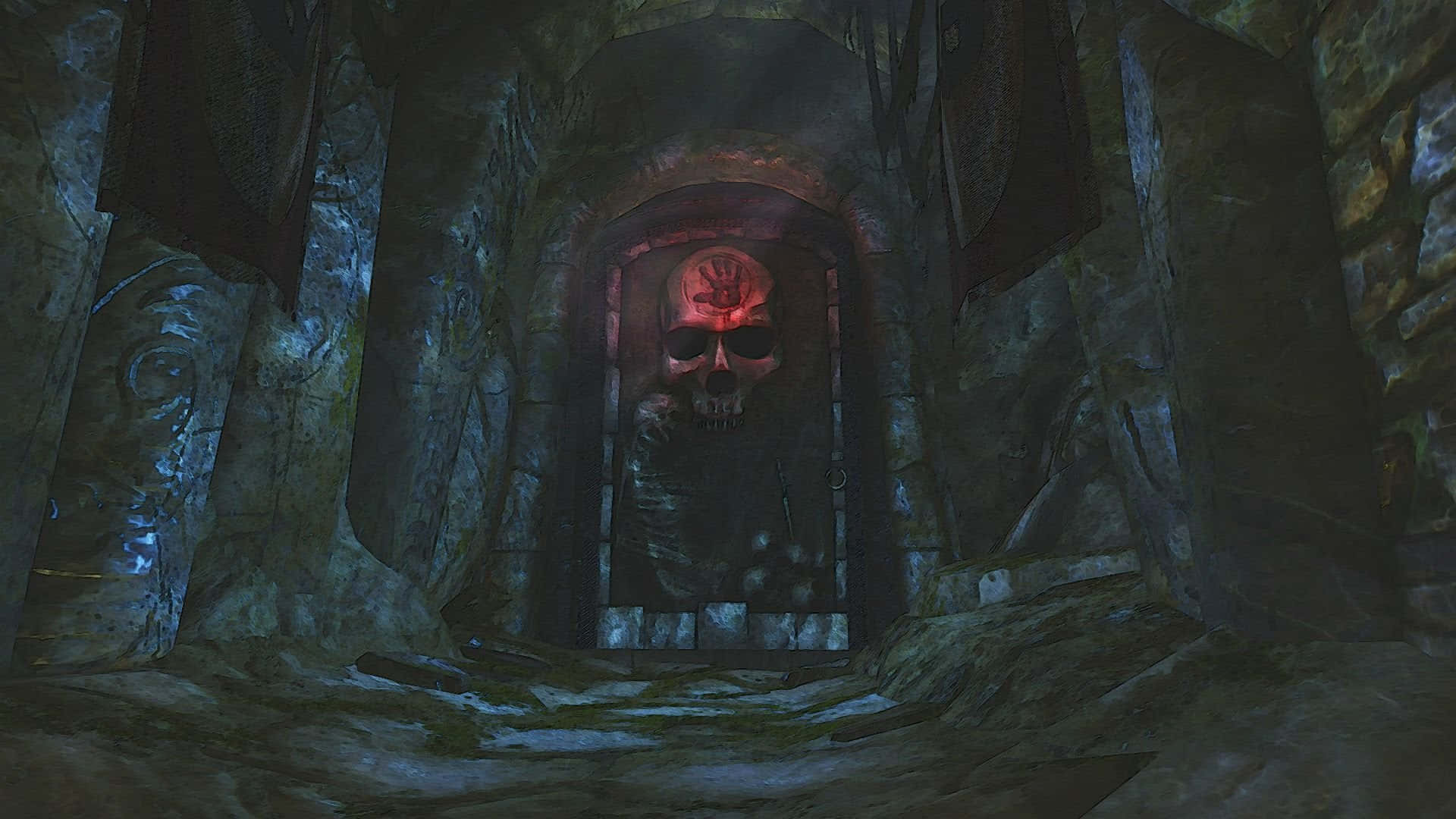 Dark Brotherhood Skull Door Background