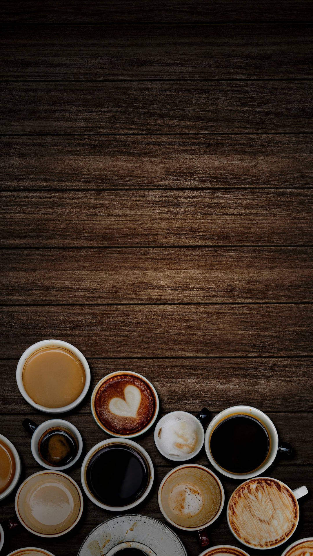 Dark Brown Aesthetic Coffee Cups Background
