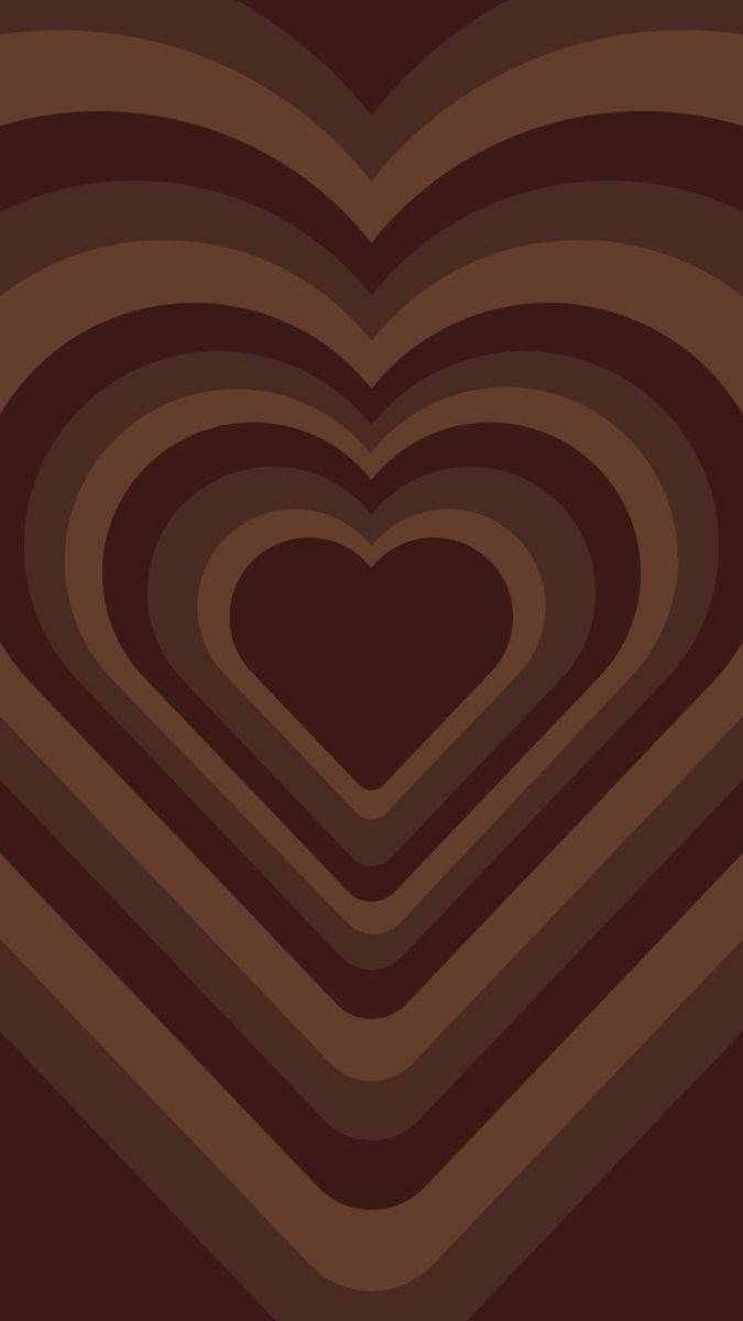 Dark Brown Aesthetic Hearts Background
