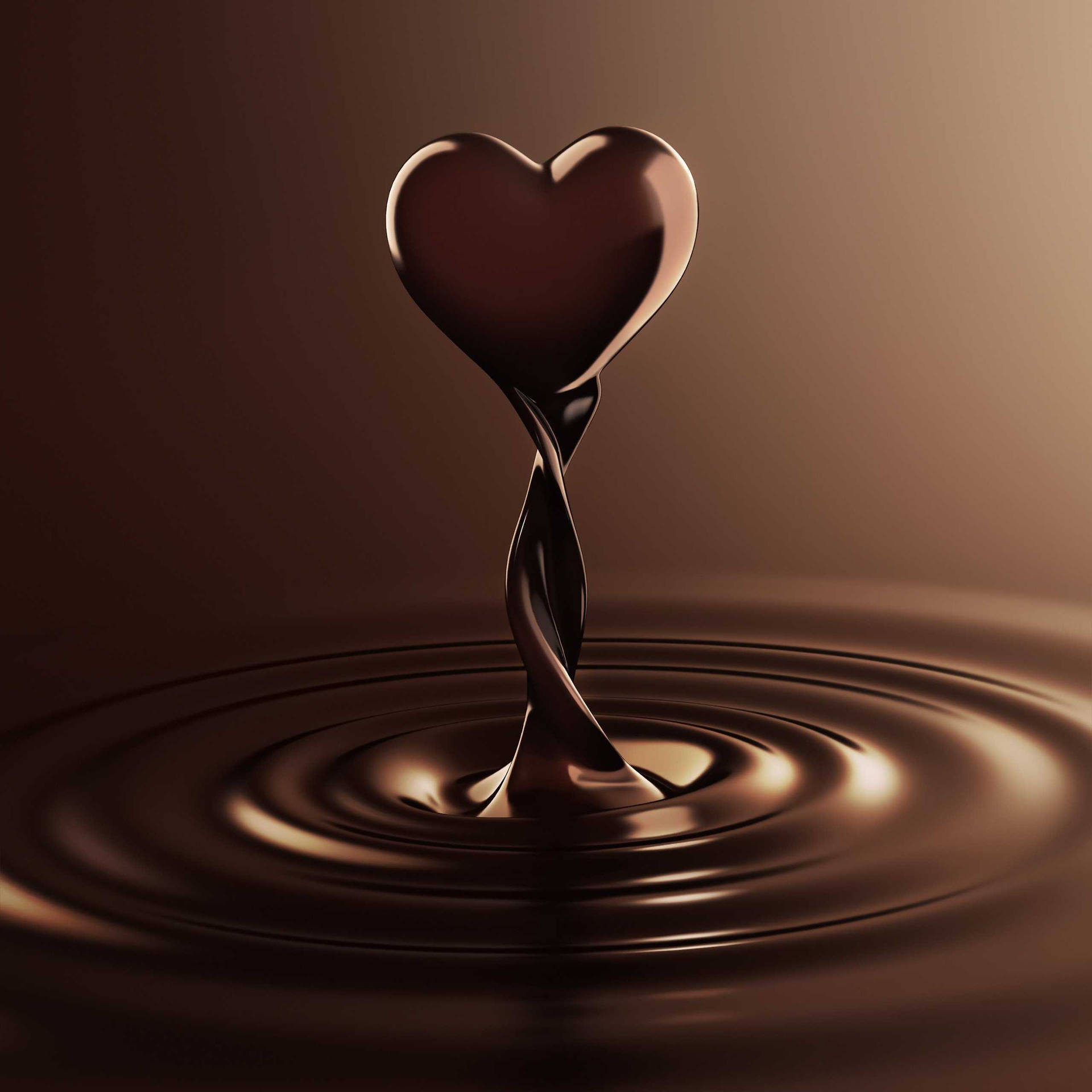 Dark Brown Aesthetic Liquid Heart Background
