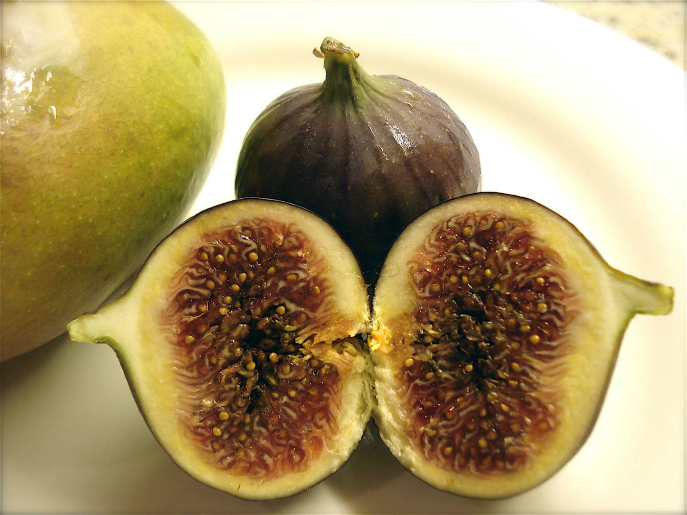 Dark Brown Core Of Figs Background