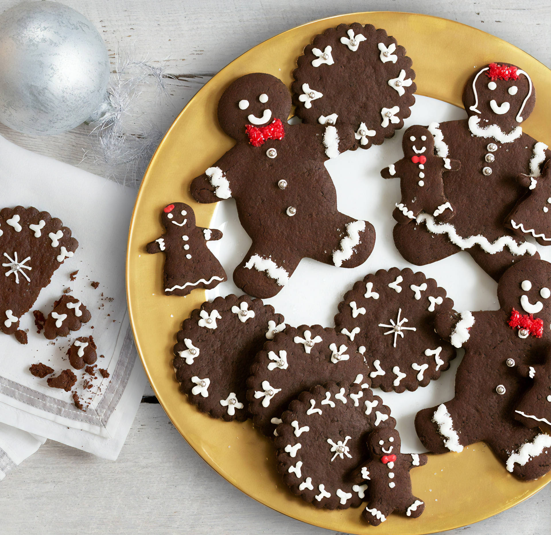 Dark Brown Gingerbread Cookies Background