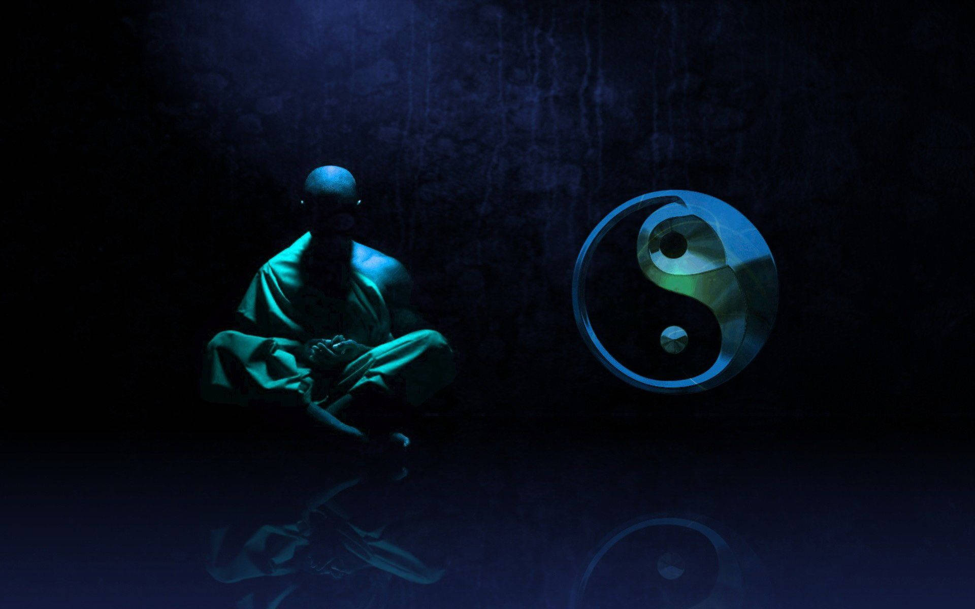 Dark Buddha Chakra Yin Yang Logo Background