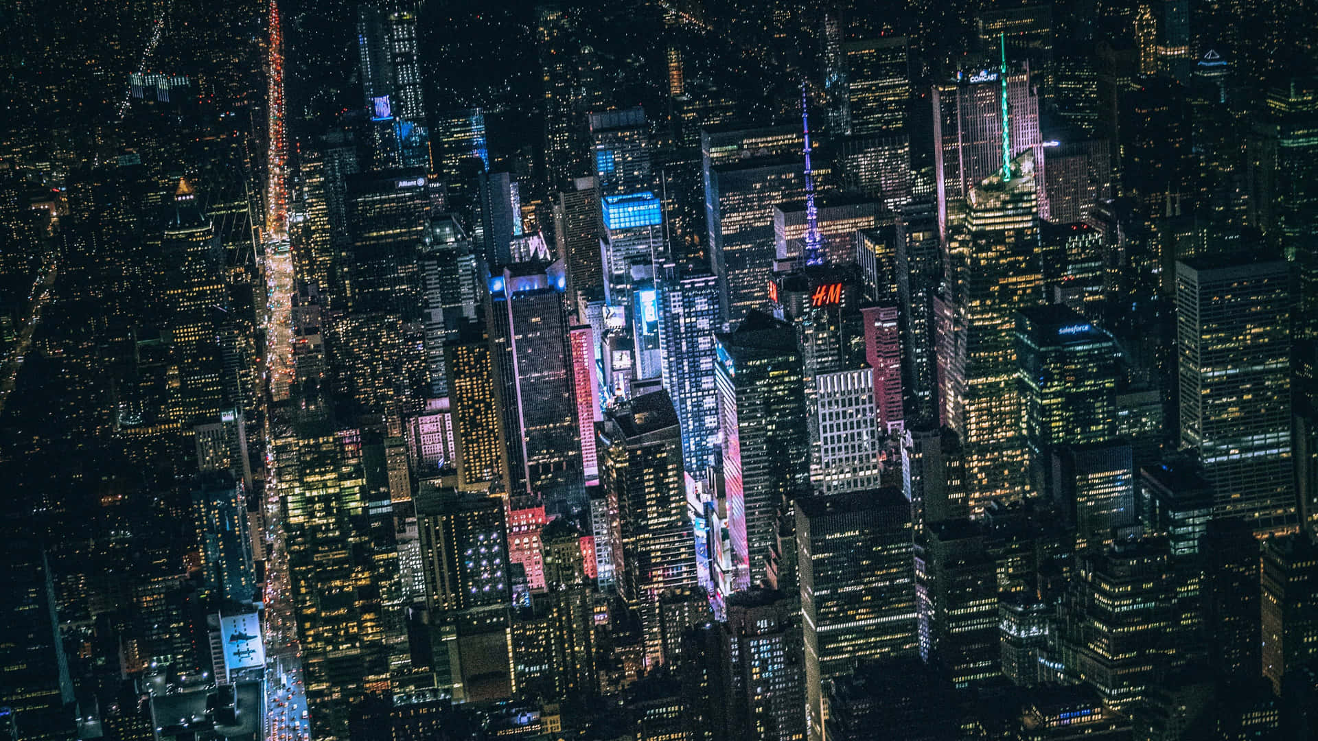 Dark City 4k In Night Time Background