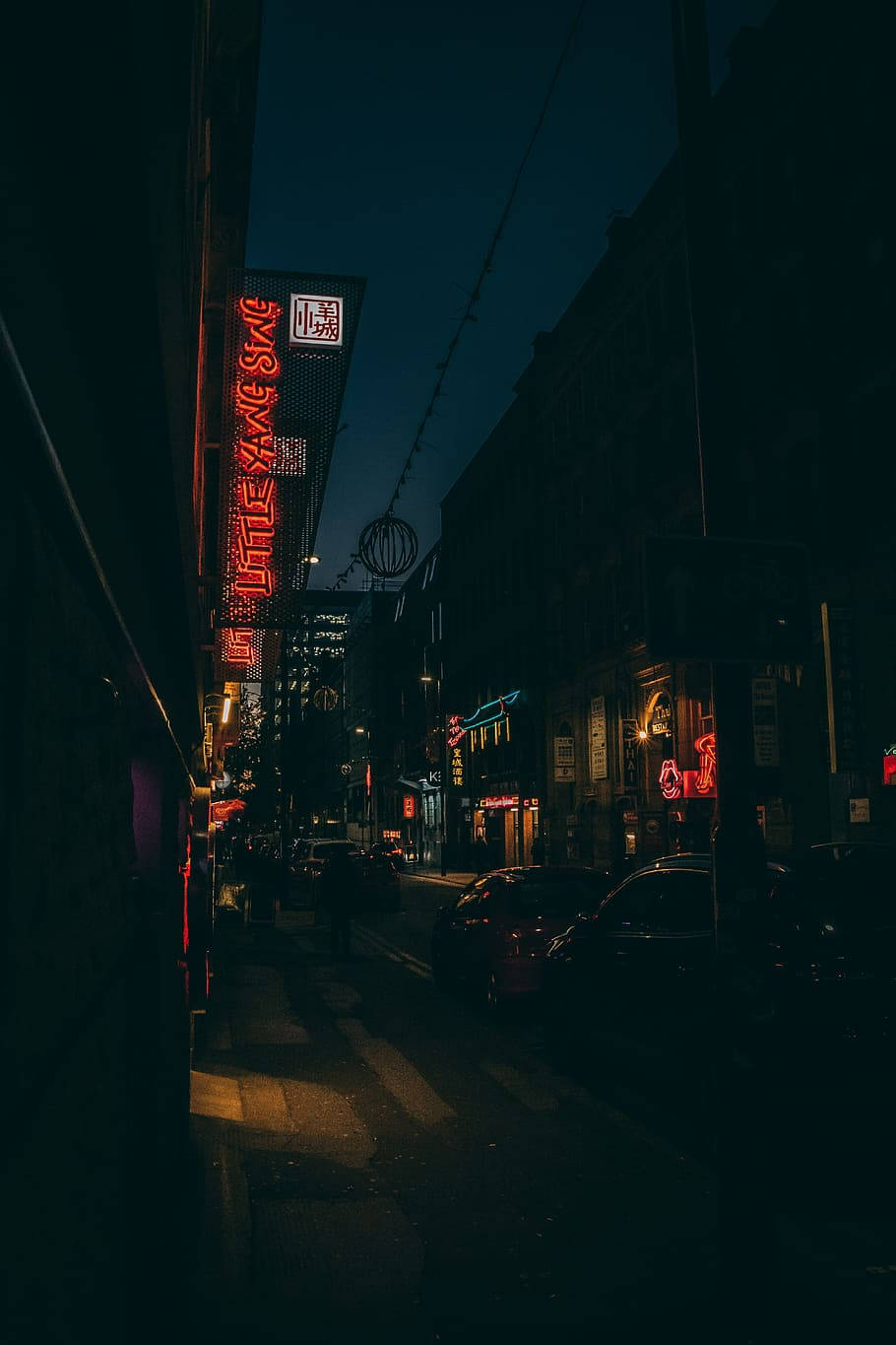 Dark City Neon Street Light Background