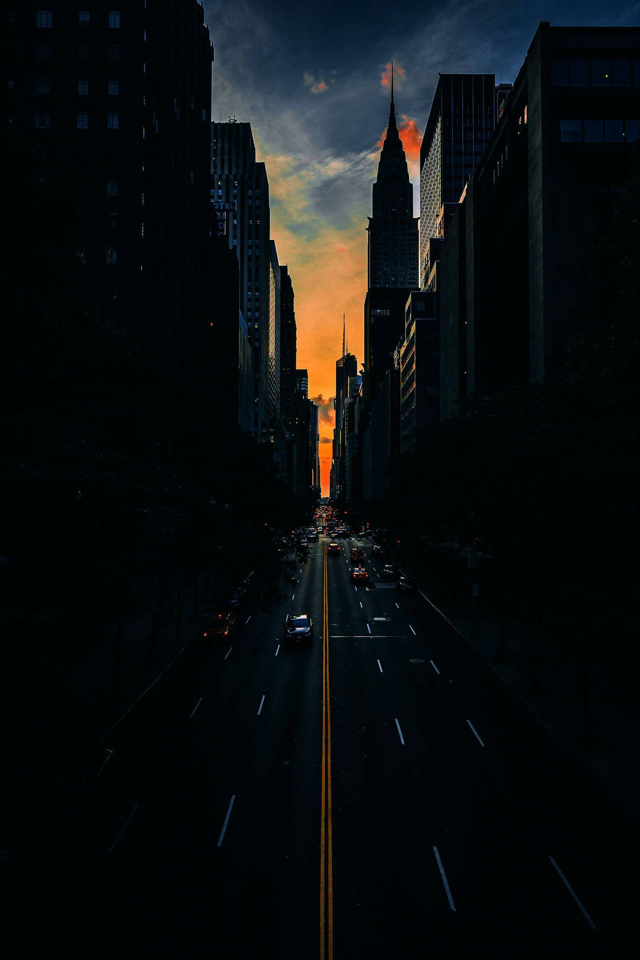 Dark City Road Photography Background