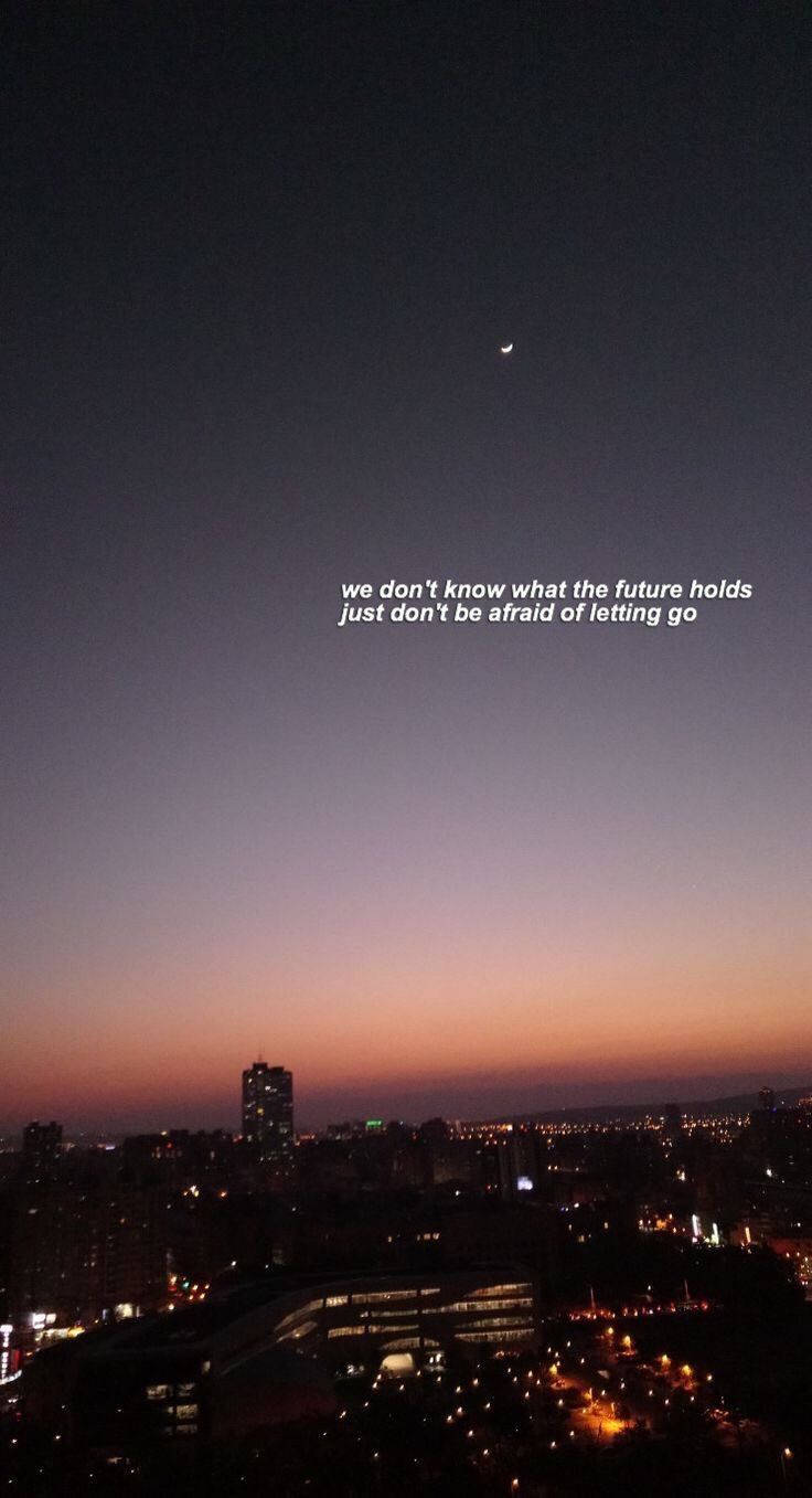 Dark City Sky With Quote Background