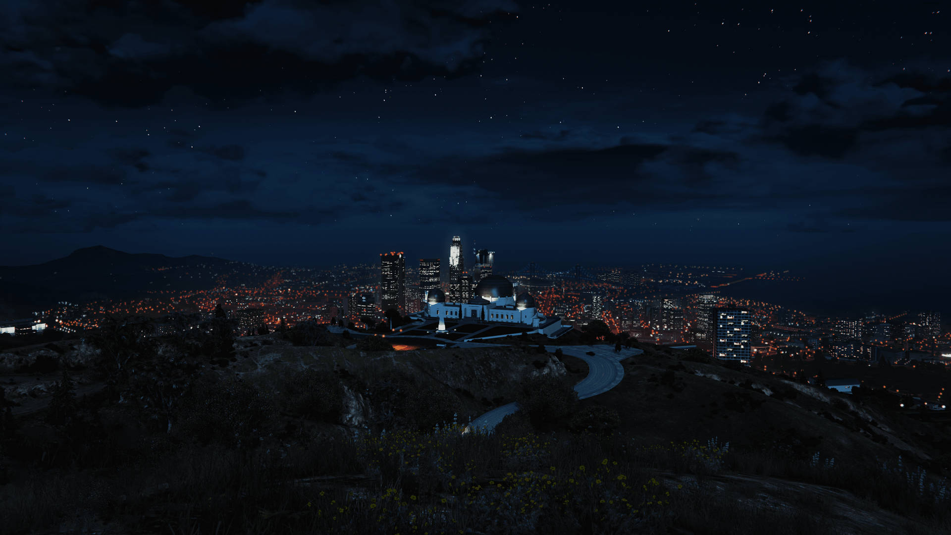 Dark City View Background