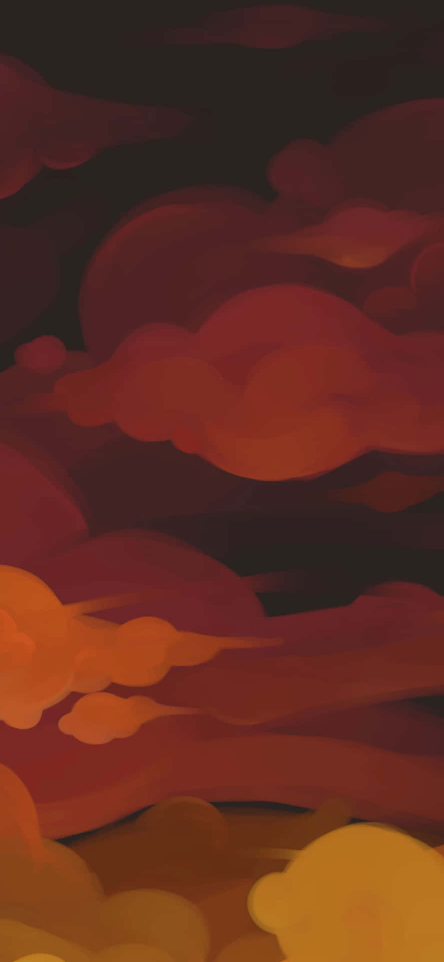 Dark Clouds Painting Orange Aesthetic Phone Background