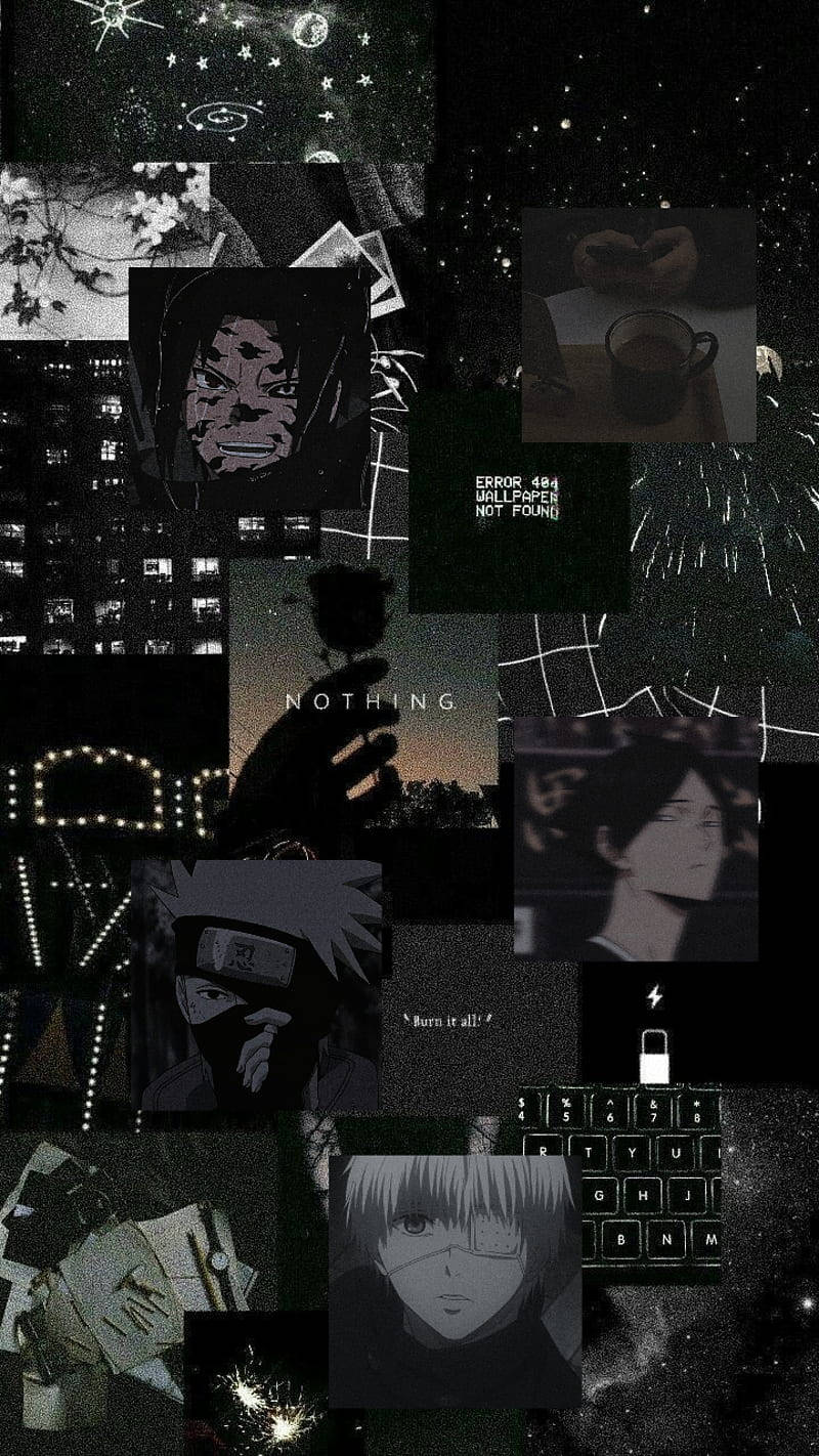 Dark Collage Anime Phone Background