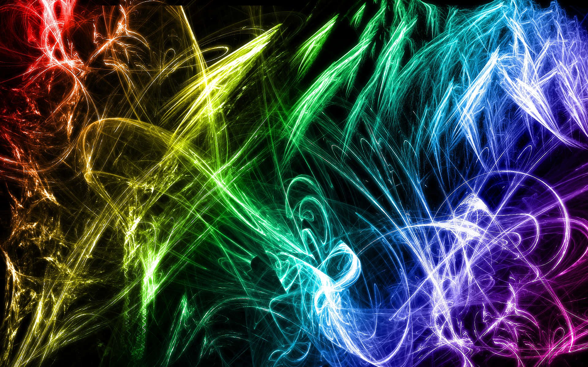 Dark Cool Abstract Art With Neon Tones Background