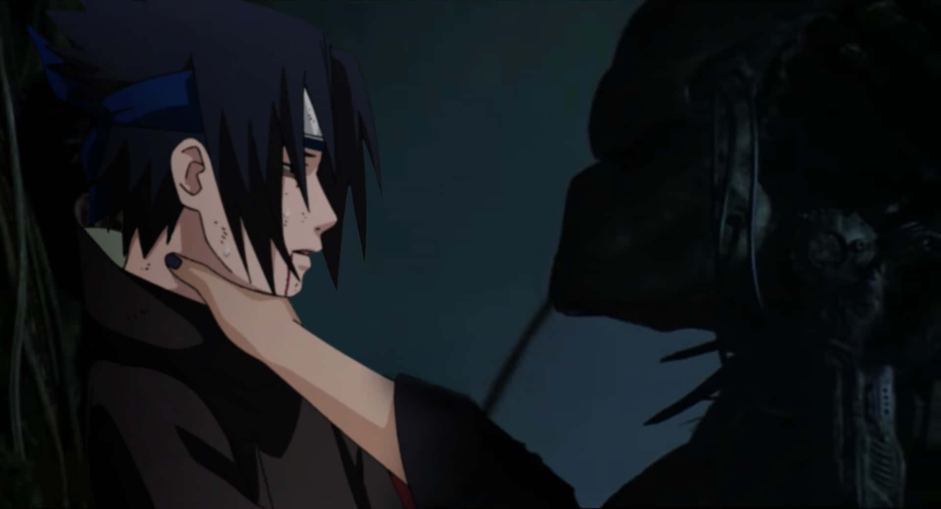 Dark Creature Choking Sasuke Background