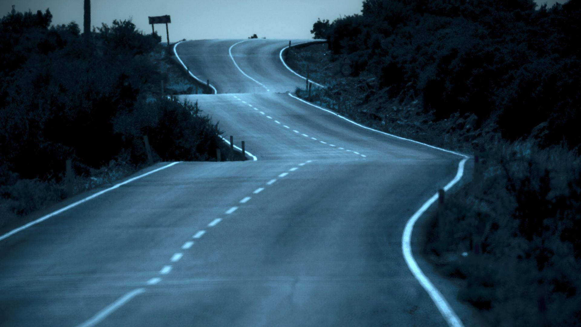 Dark Curvy Long Road Journey Background