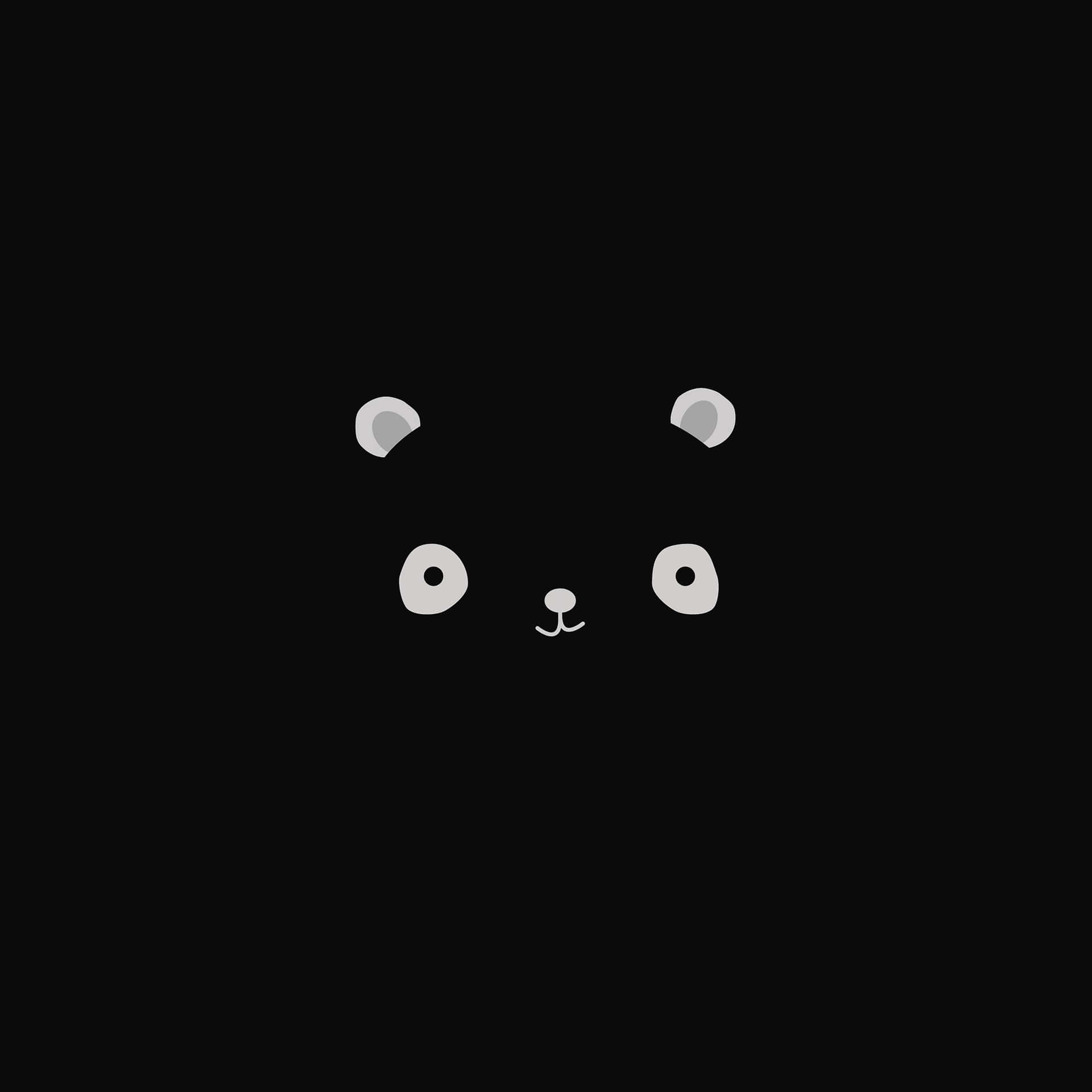 Dark Cute Bear Face Ipad
