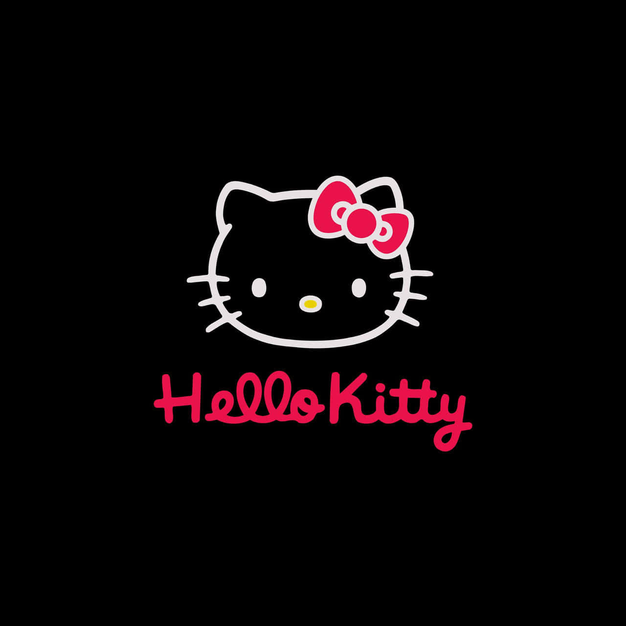Dark Cute Hello Kitty Ribbon Background