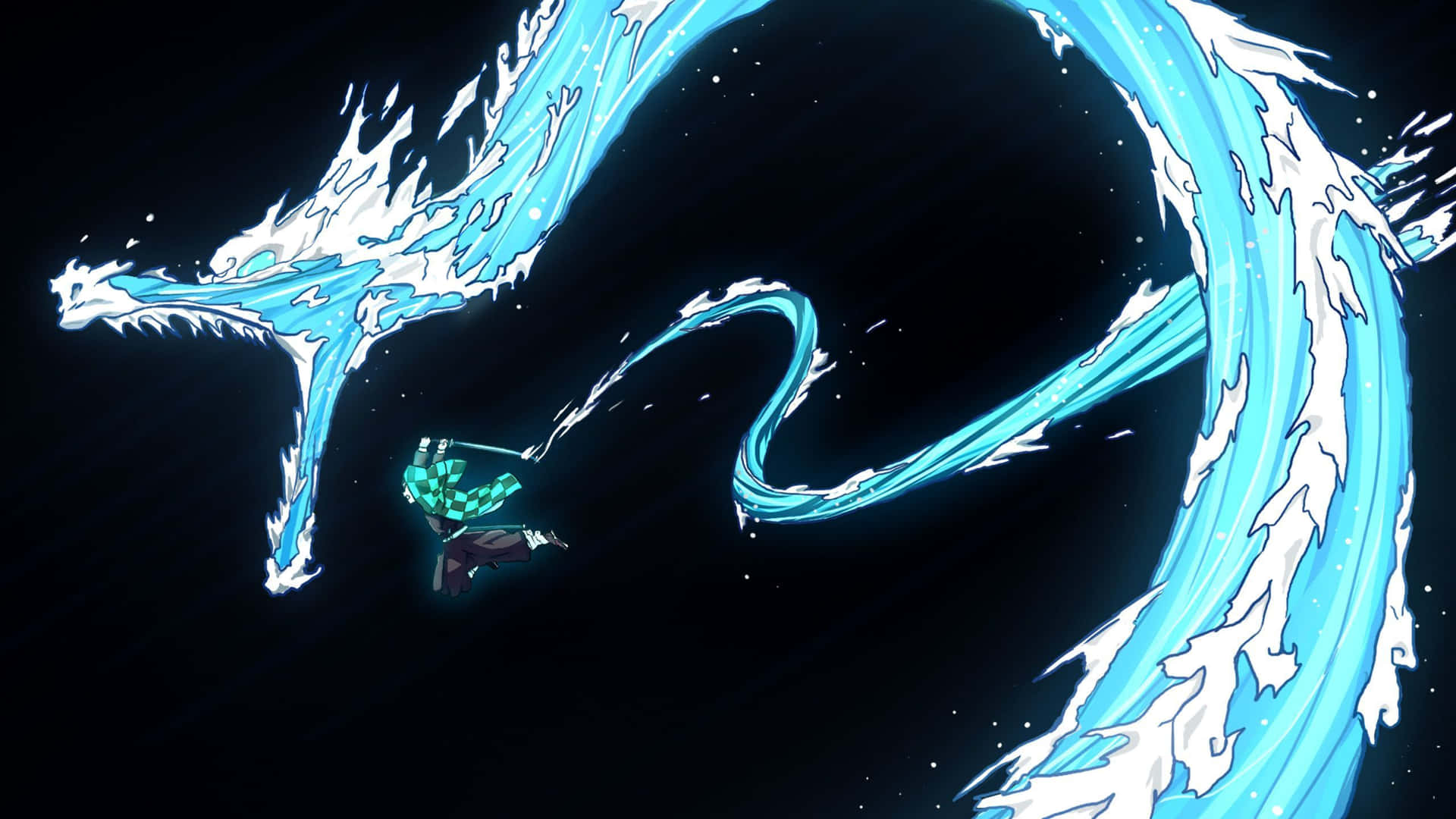 Dark Demon Slayer Conquers Evil In Heroic Battle Background