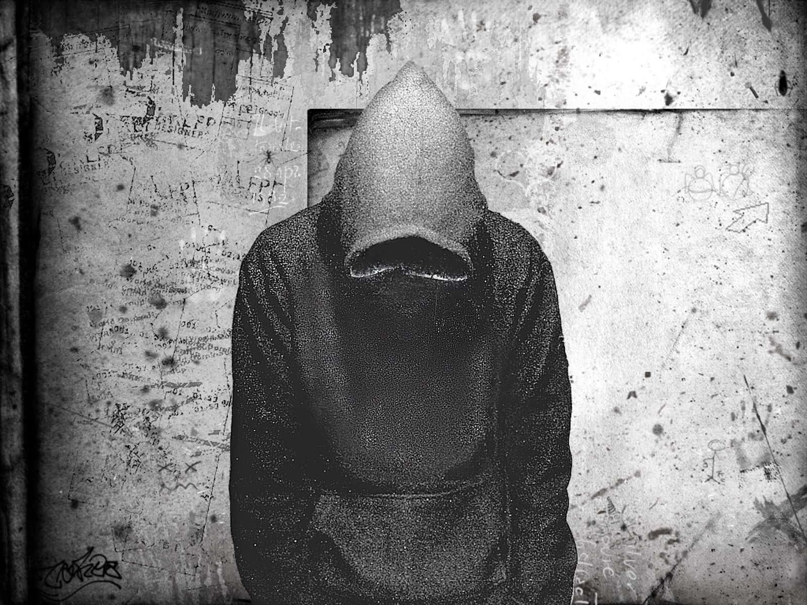 Dark Depressing Alone Man In A Hoodie Background