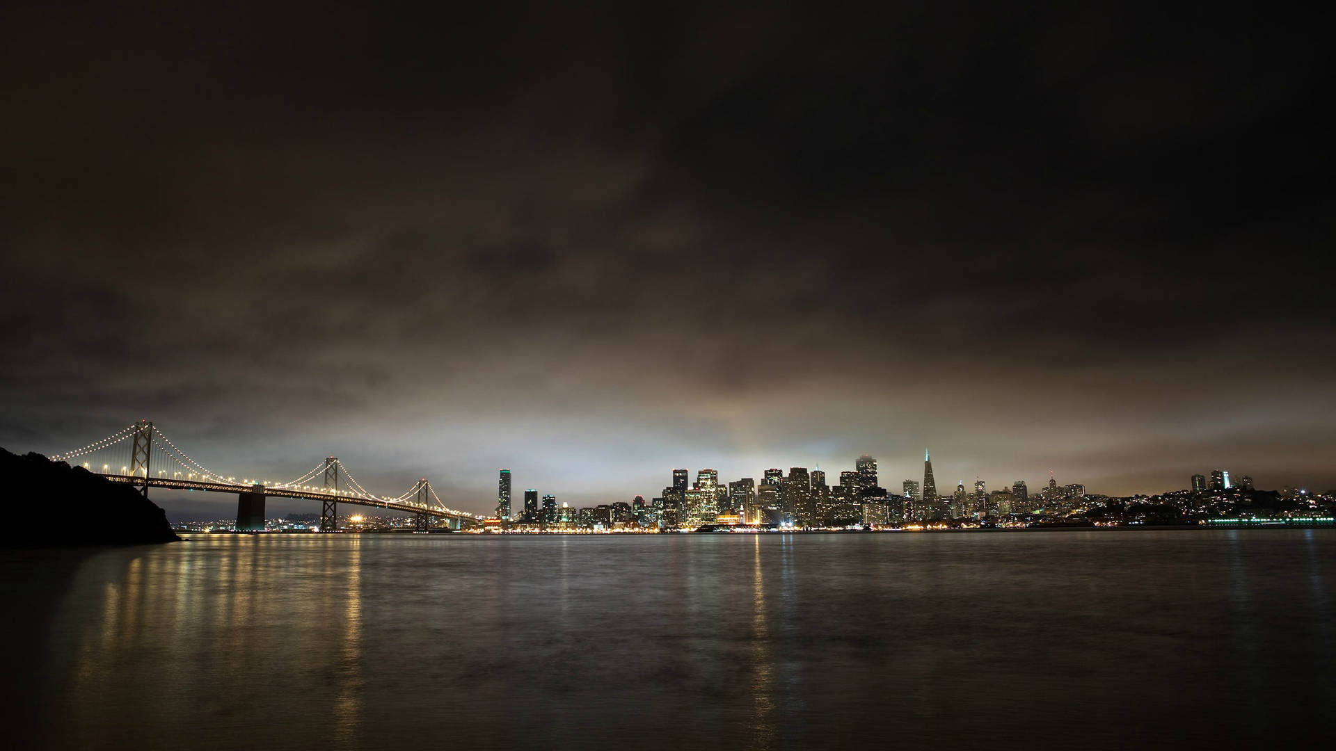 Dark Desaturated San Francisco Skyline Background