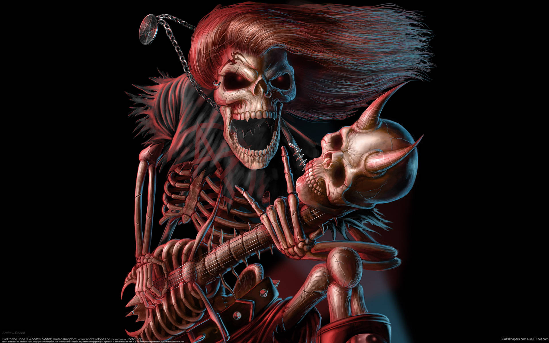 Dark Devil Skull Guitarist