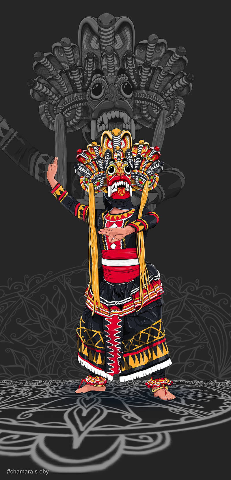 Dark Devil Sri Lankan Mask Background