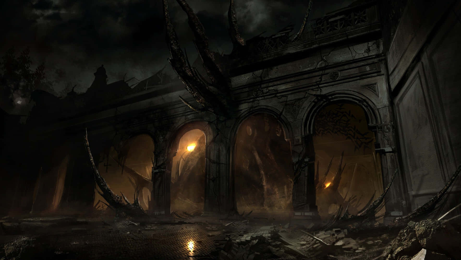 Dark Fantasy Alone In The Dark Background