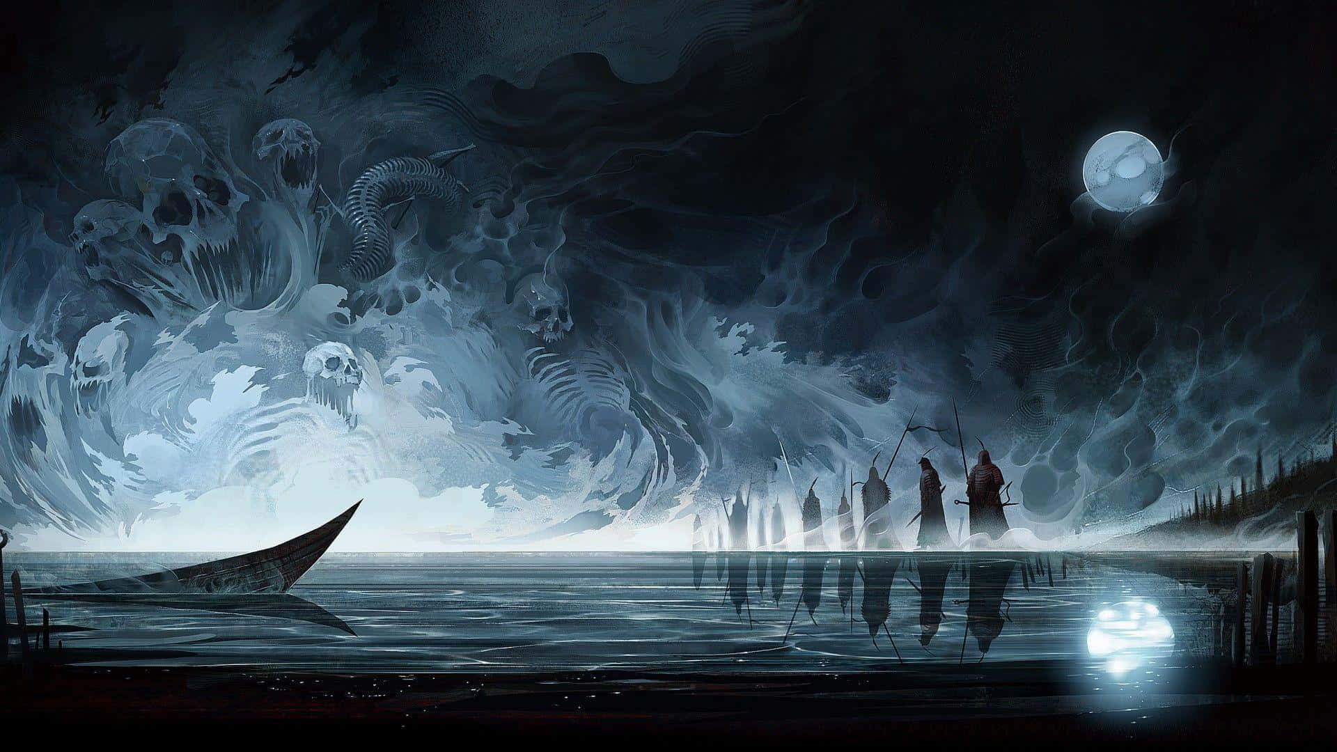 Dark Fantasy Oean Ghost Background