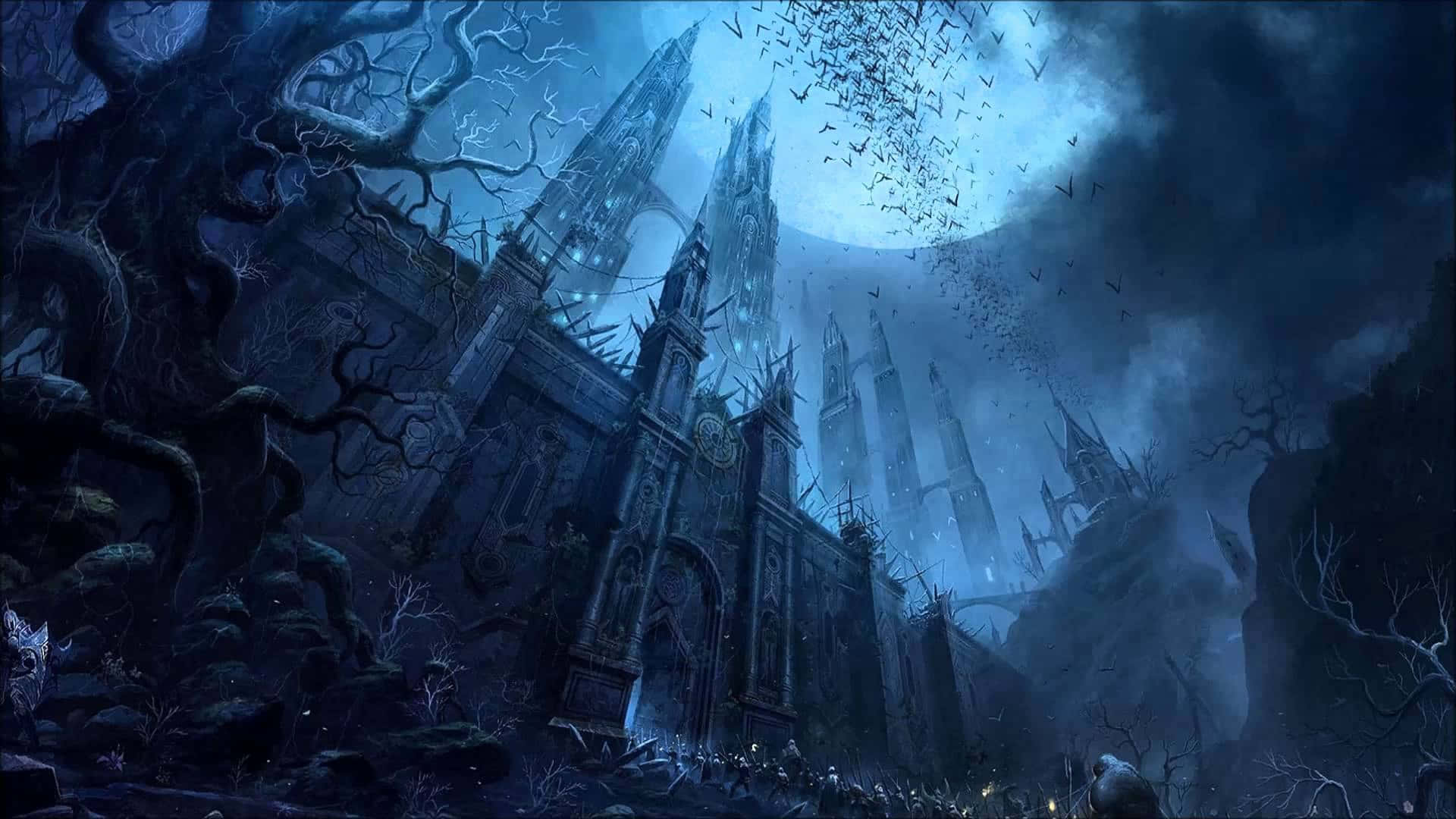 Dark Fantasy Old Castle Background