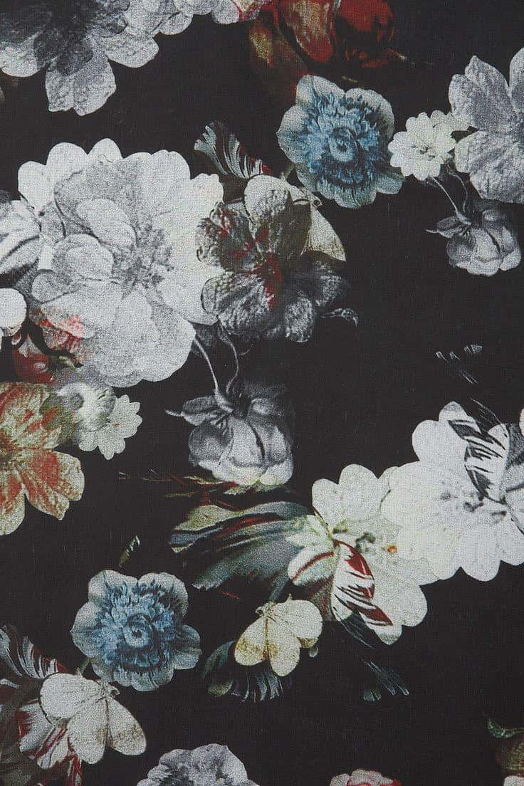 Dark Floral Pattern Background
