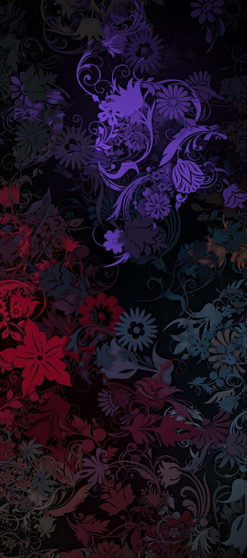 Dark Floral Patterni Phone Wallpaper