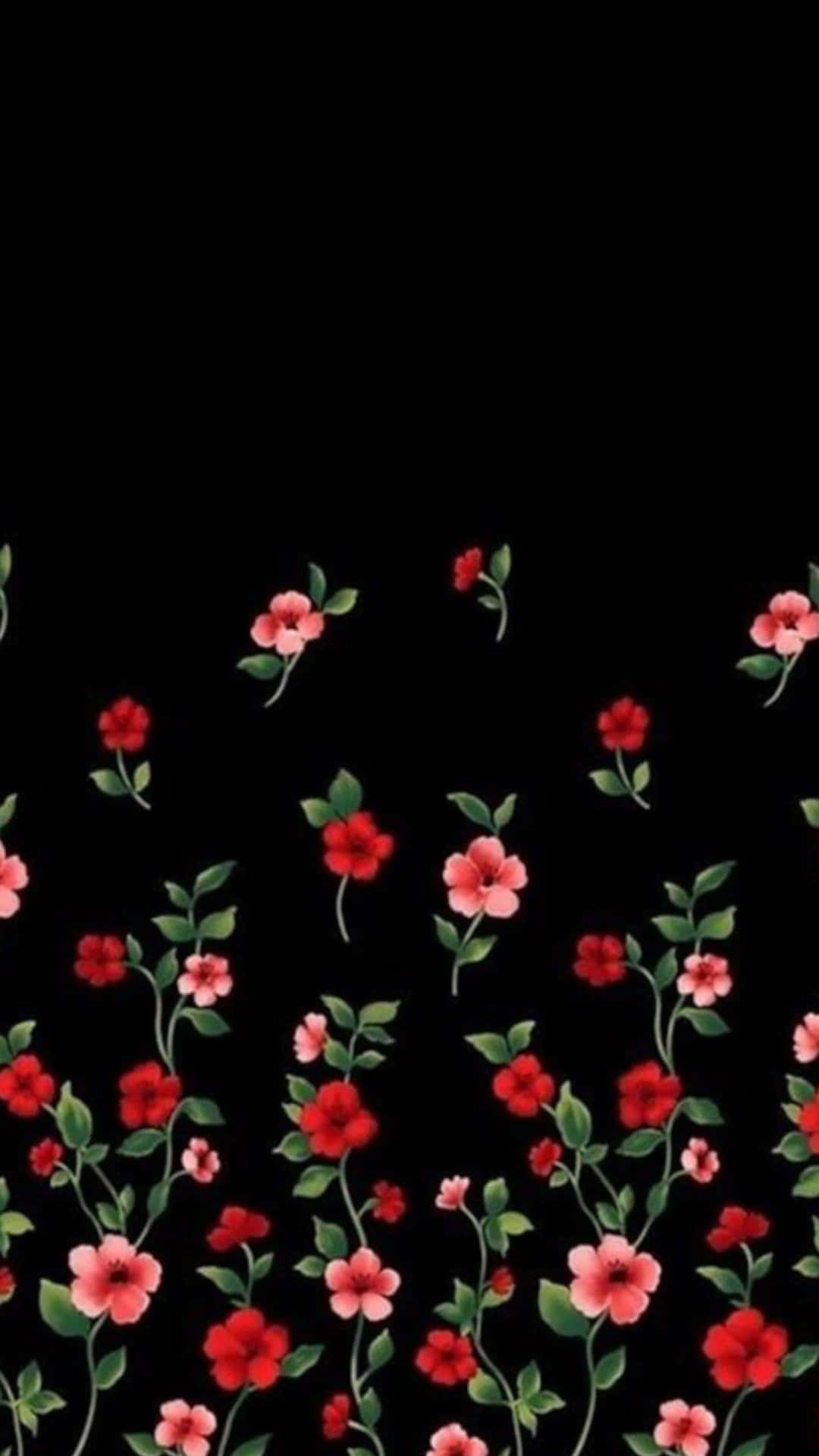 Dark Floral Patterni Phone Wallpaper Background