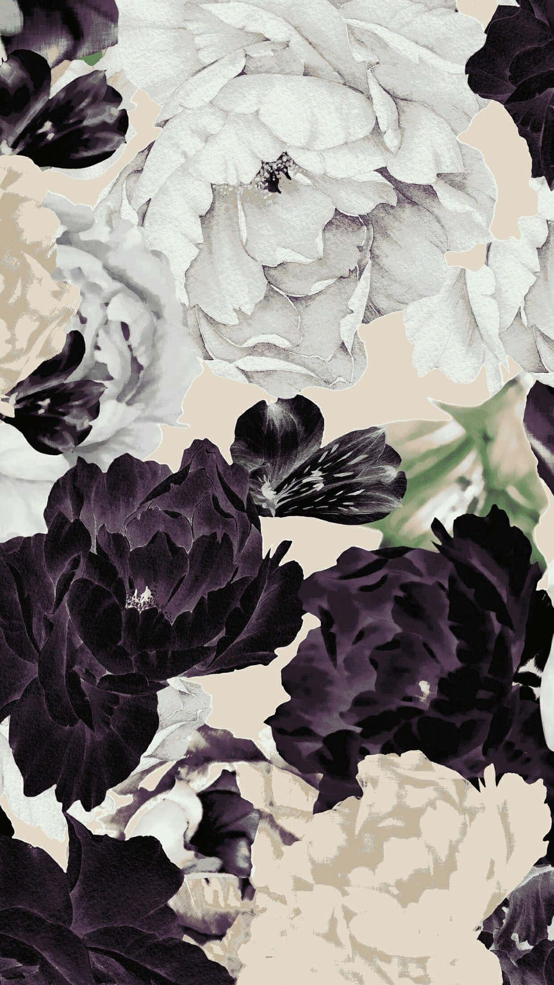 Dark Floral Patterni Phone Wallpaper Background