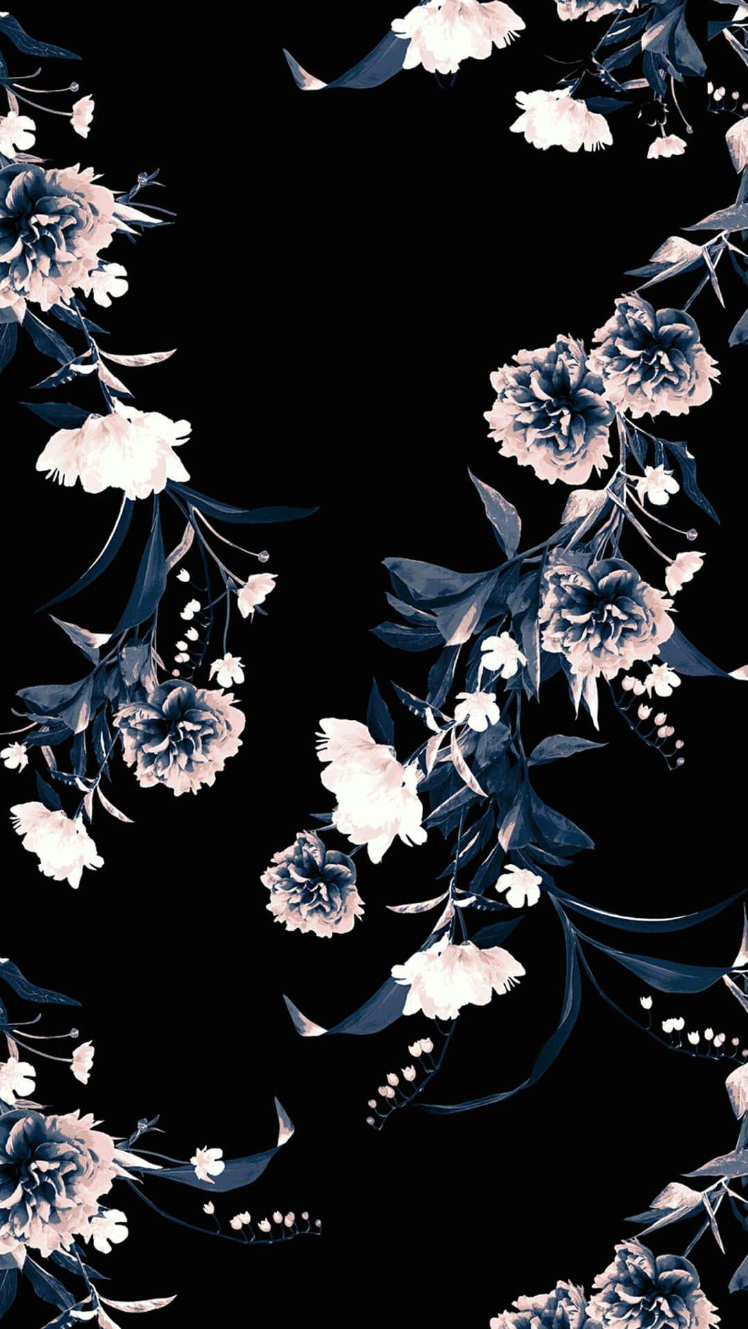 Dark Florali Phone Wallpaper Background