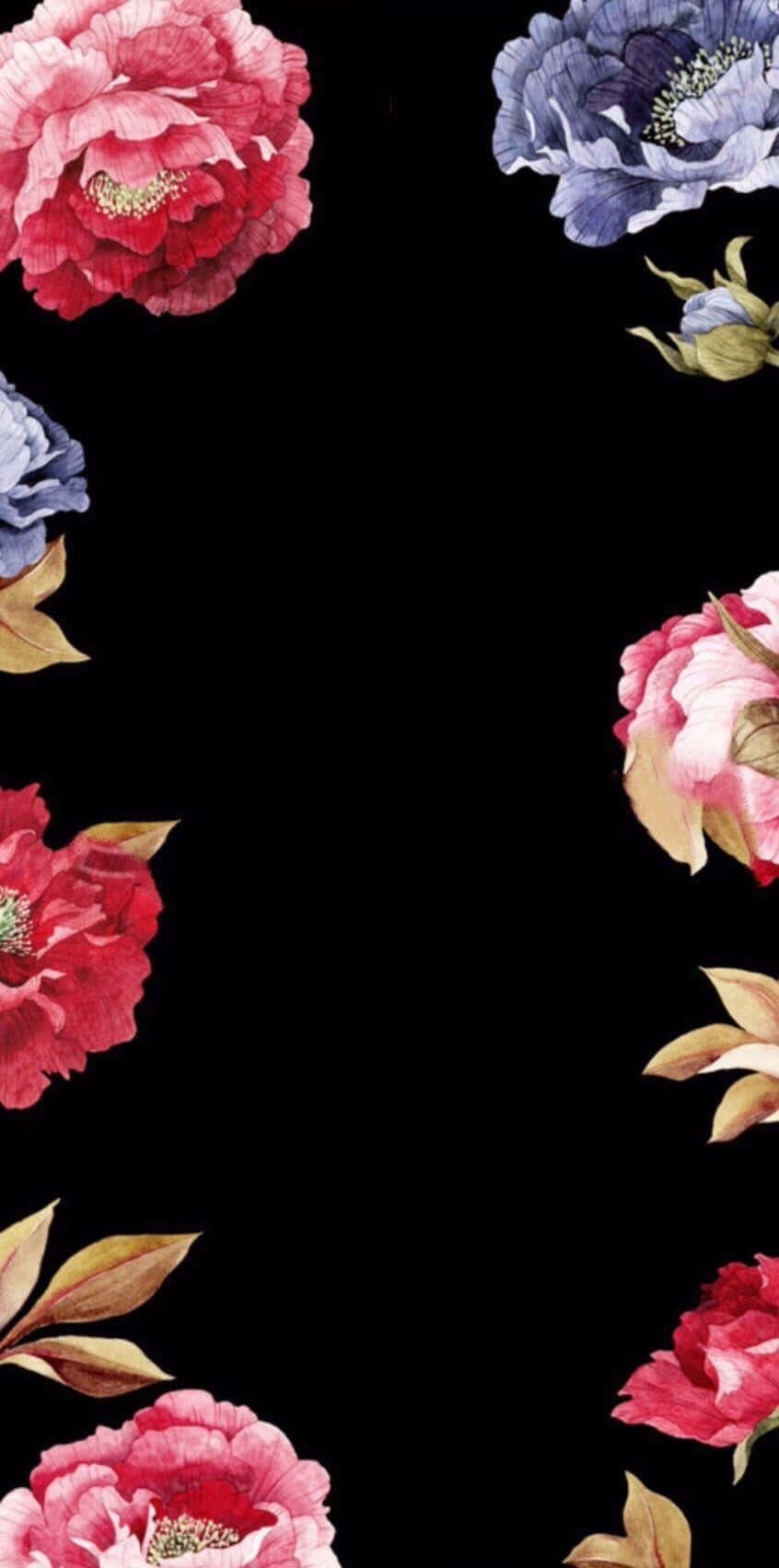 Dark Florali Phone Wallpaper Background