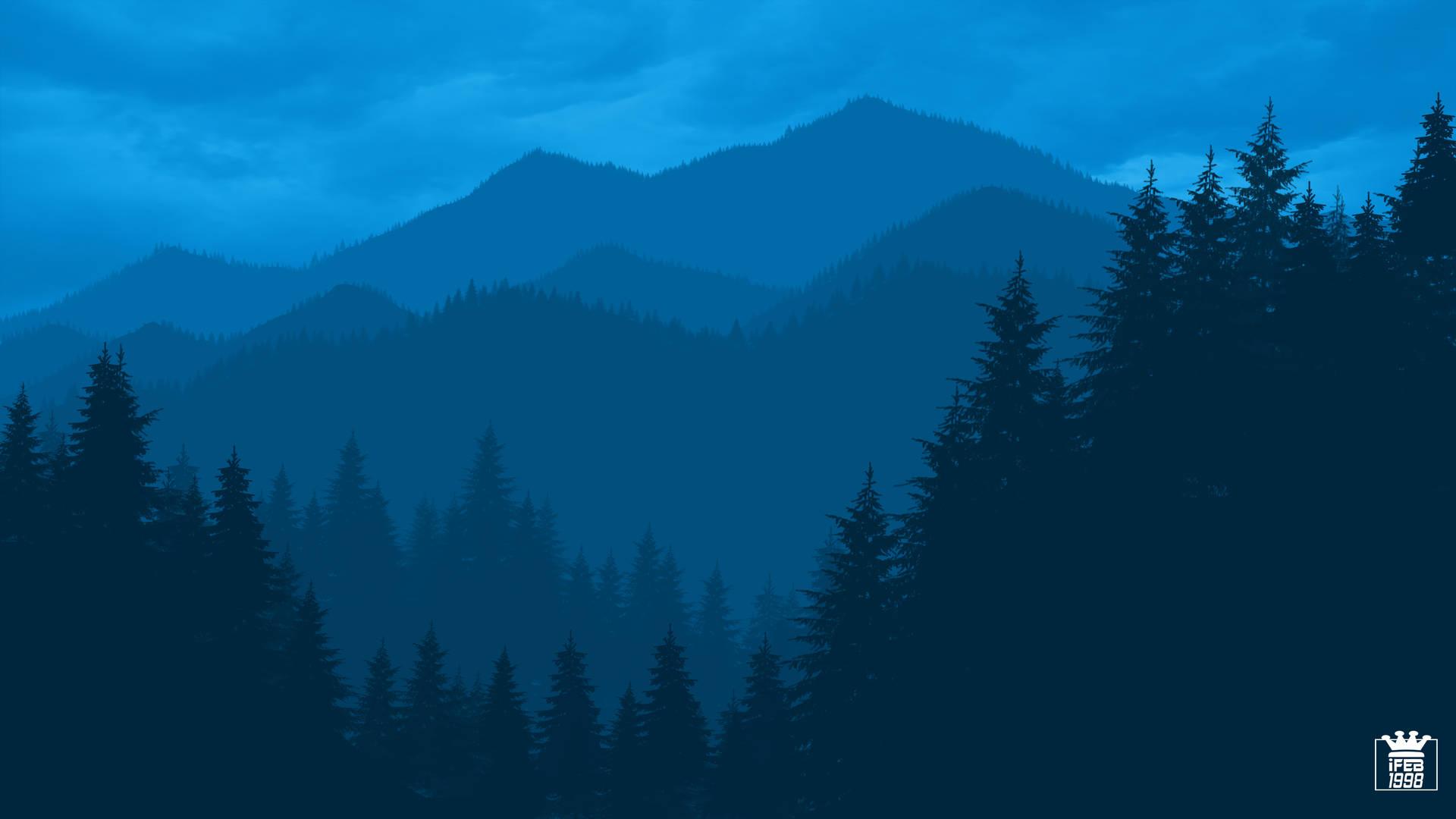 Dark Forest Mountains Background