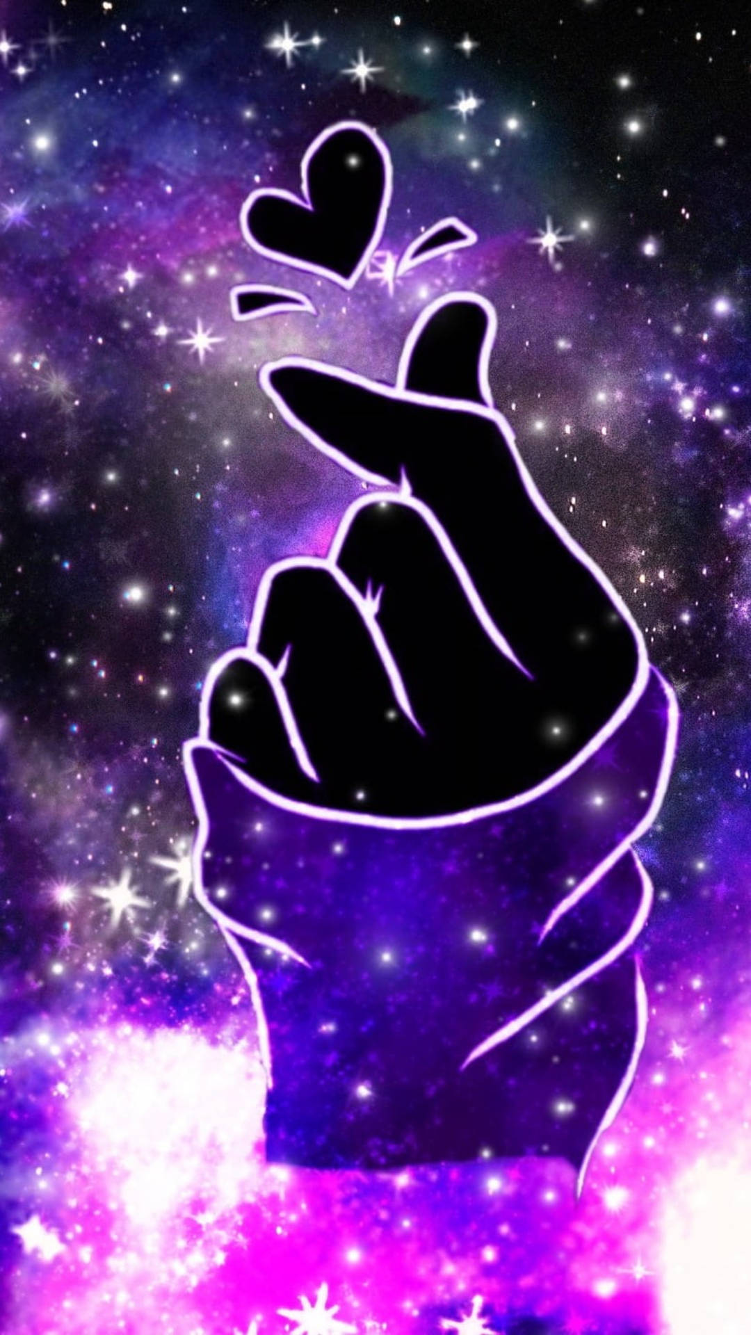 Dark Galaxy Saranghae Finger Heart