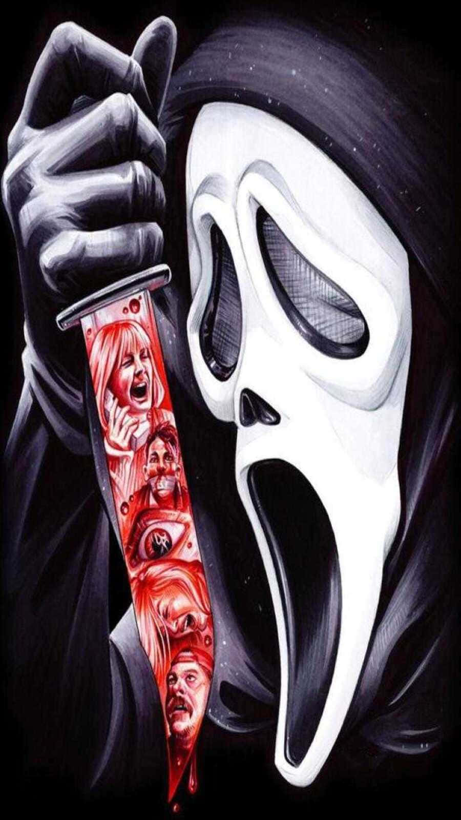 Dark Ghostface Aesthetic Wallpaper Background
