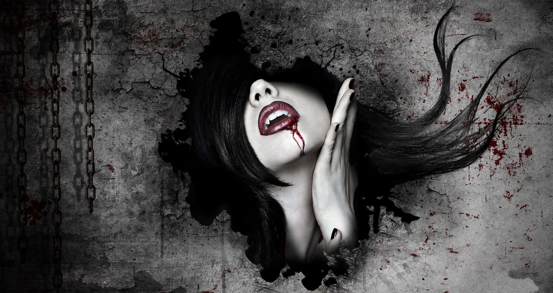 Dark Gothic Castle In Moonlight Background